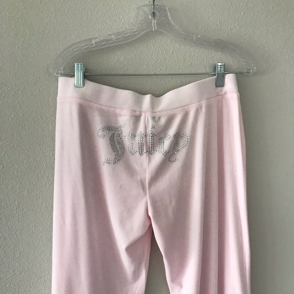 JUICY COUTURE Velour OG Bling Tracksuit Hoodie & Pant Set Light Pink Size M - Picture 7 of 10
